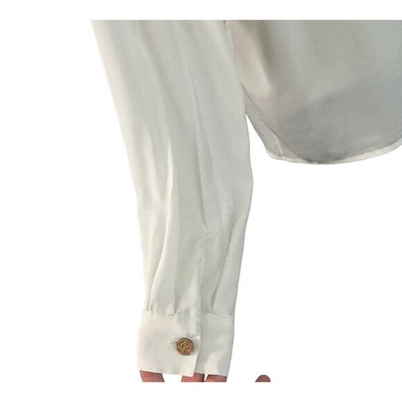 La Chine Classic White Button Down Blouse 8 Career Normcore Vintage Professional - Picture 11 of 11